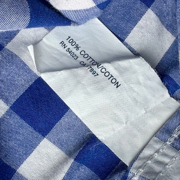 GAP Blue & White Gingham Button-Down Shirt Pocket – Size S - Picture 6 of 11